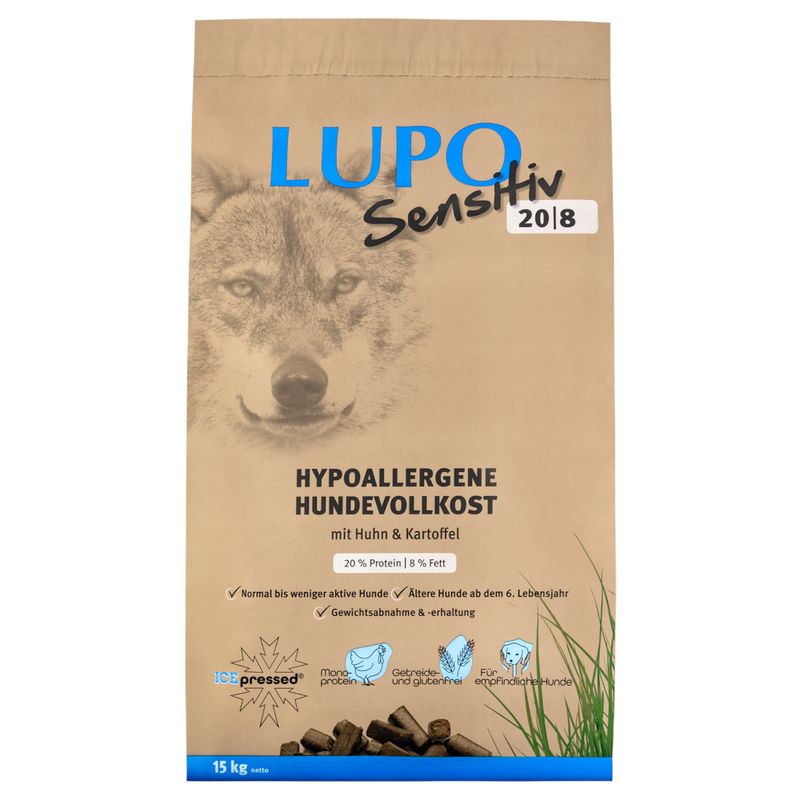 Lupo sensitiv e 20/8 Dog Food review