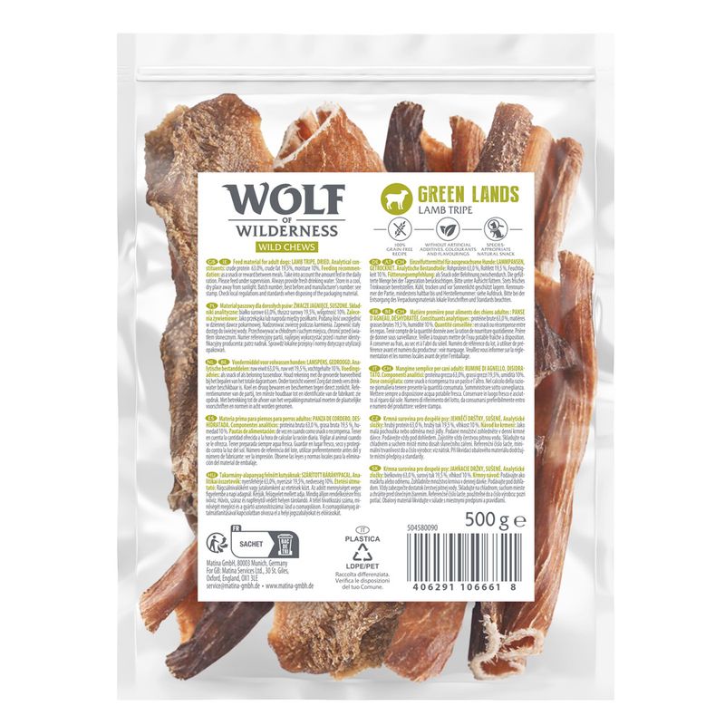 Wolf of Wilderness Wild Chews “Green Lands” Lamb Tripe review