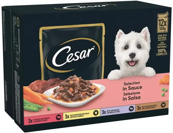Cesar Wet Pouches in Sauce review
