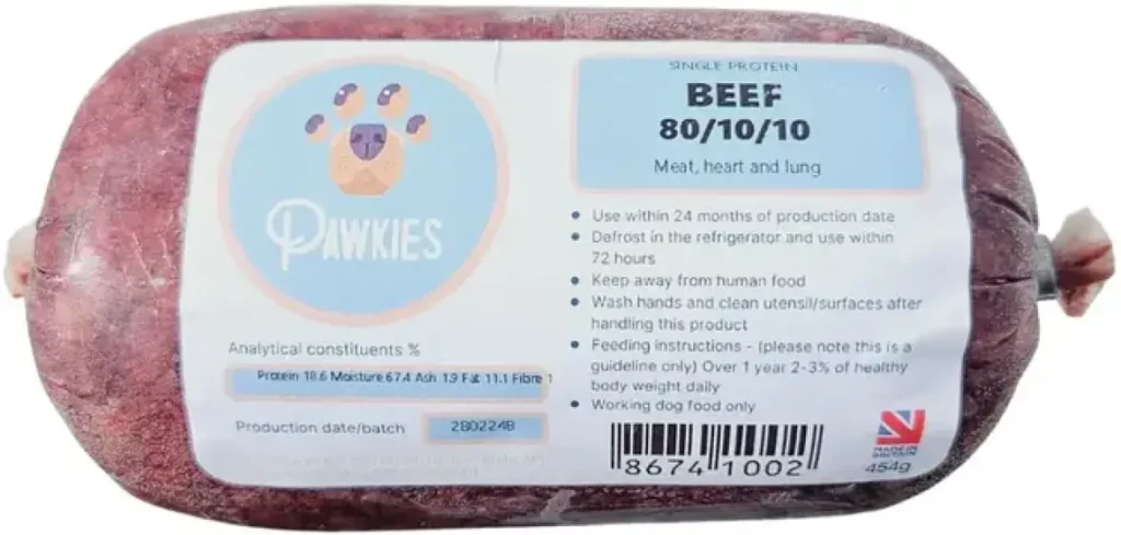 Pawkies Single Protein 80/10/10 Raw review